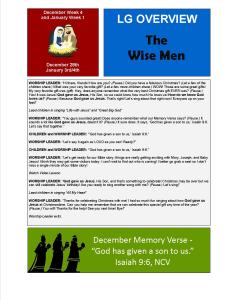 December Week 4 and January Week 1 - LG Overview